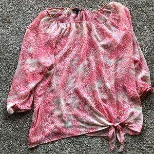 Express pink and White Sheer top . Size L